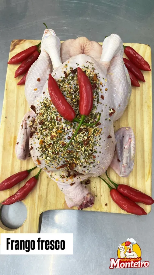 Frango fresco temperado